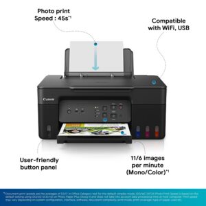 Canon PIXMA MegaTank G3730 All-in-one (Print, Scan, Copy) Wireless Inktank Printer with Small Size Ink Bottles,for Office & Home