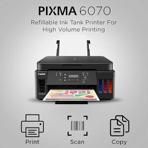 Canon PIXMA MegaTank G6070 All-in-one Wi-Fi Colour Ink Tank Printer with Auto-Duplex Printing and Networking (Black)