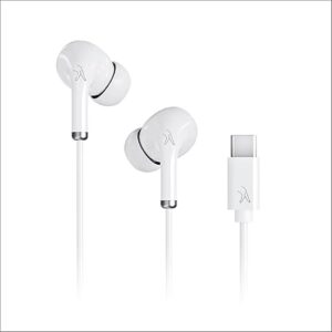 FINGERS AudioPop-C in-ear Wired Earphone with Type-C connector (Powerful Bass with 10 mm Neodymium drivers | in-Built Mic with Controller | 1.2 m sturdy cable | FREE Zip Case)- Classic White