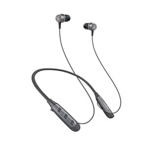 FINGERS Cozy Wireless in-Ear Bluetooth Neckband Earphones with 40-hour Playtime, Magnetic earbuds, 10 mm Drivers, Type-C Fast Charging, Dual Pairing, Made in India (Classic Black + Dark Silver)
