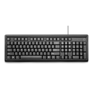 HP 100 Wired Keyboard With Usb Compatibility,Numeric Keypad, Full Range Of 109 Key(Including 12 Function Keys And 3 Hotkeys),Adjustable Height And Contoured Design