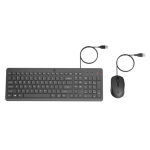 HP KM 150 Wired Keyboard and Mouse Combo with Instant USB Plug-and-Play Setup, 12 Shortcut Keys, 6° Adjustable Slope Keyboard and 1600 DPI Optical Sensor Mouse